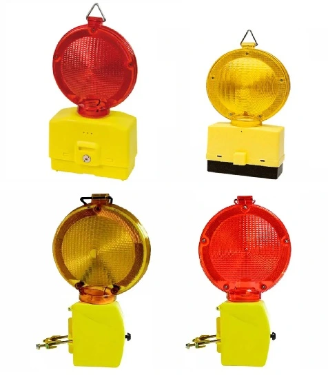 Lampada Stradale a led gialla o rossa con Lente mm 180 e Accensione automatica con crepuscolare.