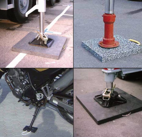 Base d' Appoggio per Piedini Stabilizzatori Realizzate in Plastica ad Alta Densità Molecolare.
