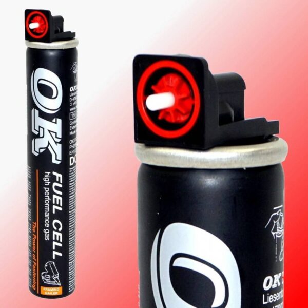 Bomboletta di ricambio gas fuel cell per chiodatrice a batteria con capacità 80 ml per 1200 colpi.