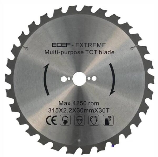 Disco per lama circolare al widia multiuso diametro foro 30 mm con riduzione a 25 mm