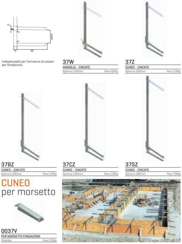 MORSETTO DI FONDAZIONE PER CASSERI CON CUNEO - immagine 2