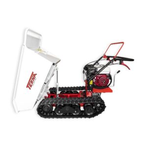 MOTOCARRIOLA 500KG MODELLO TT500 DUMPER TEKNA CINGOLI IN GOMMA CON SISTEMA A RULLI BASCULANTI DI COMPENSAZIONE E MOTORE 4 TEMPI HONDA GX200  - CILINDRATA 196 cc -  6 HP