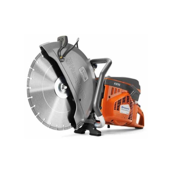 Mototroncatrice manuale a scoppio modello k970 marchio husqvarna con motore a 2 tempi da 94 cc raffreddato ad aria.