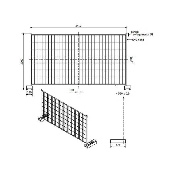 Recinzioni Mobili 350X200CM da Cantiere - immagine 2