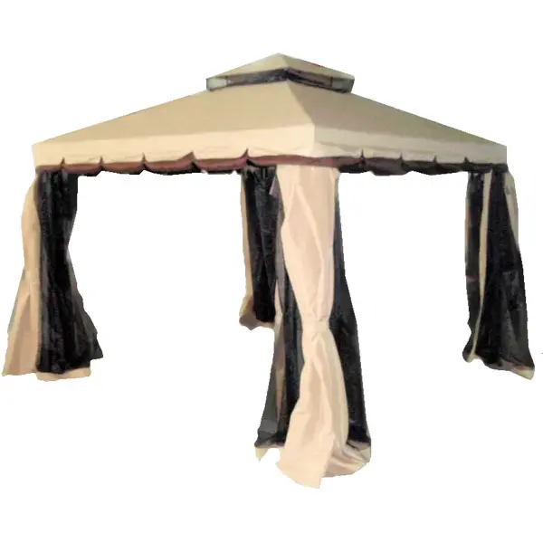 GAZEBO ALLUMINIO COLONNA DI DIMENSIONE 3x3 CON ZANZARIERA CON PALI DA 8 CM DI DIAMETRO