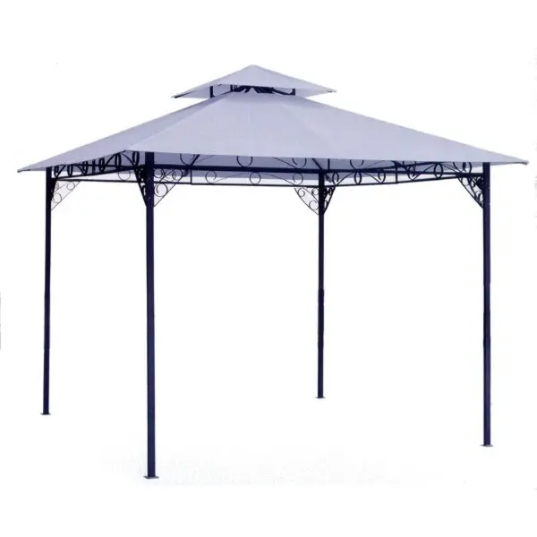 GAZEBO IN FERRO LAVORATO DI DIMENSIONI 3X3 METRI DI MARCA VETTE CON Doppio tetto antivento - Colore bianco