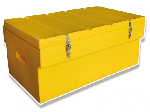 Cassetta porta utensili in pe di colore giallo con chiusura lucchettabile peso: 12,5 kg.