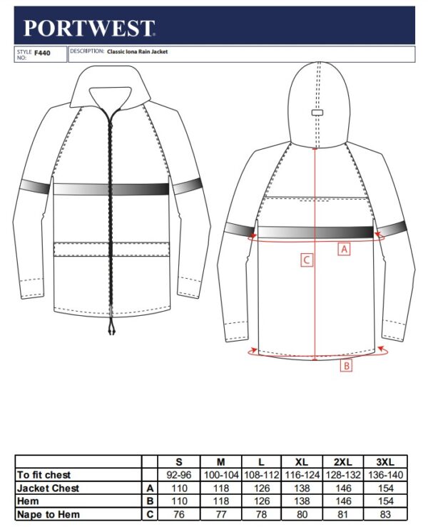 Tabella Taglie f440