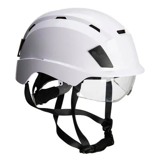 Casco da lavoro con visiera retraibile, in polistirolo espanso e policarbonato modello ps8